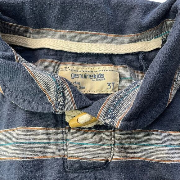 Genuine Kids by Oshkosh Infant Boys Pullover Stripe Blue Gray Size 3T GUC - Picture 7 of 9